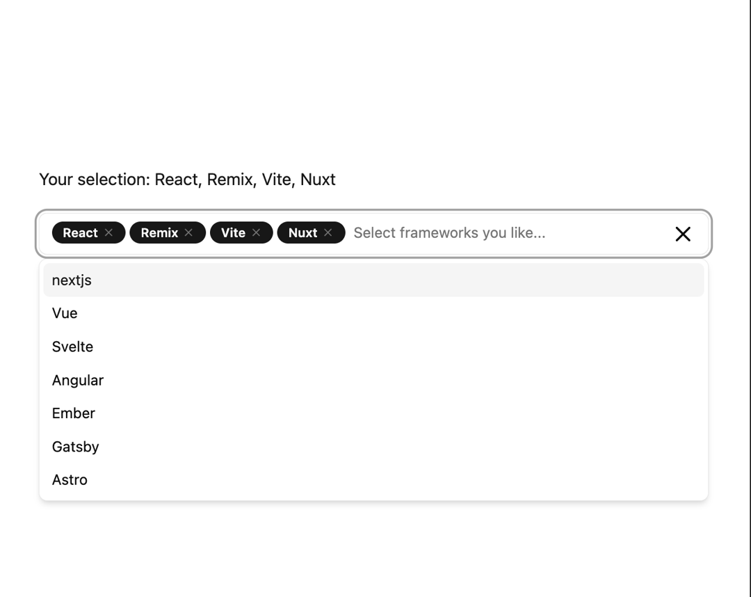 Multiple Selector preview