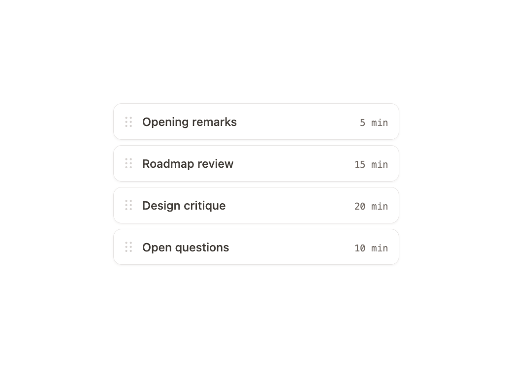 Reorder List preview