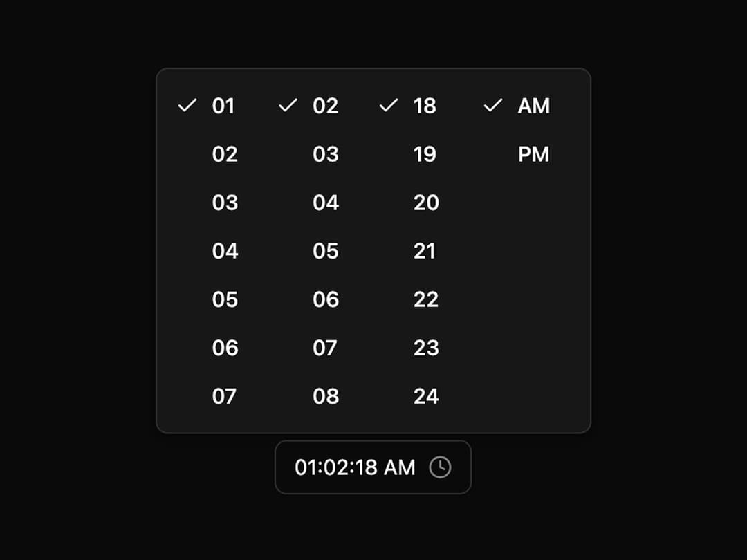 TimePicker preview