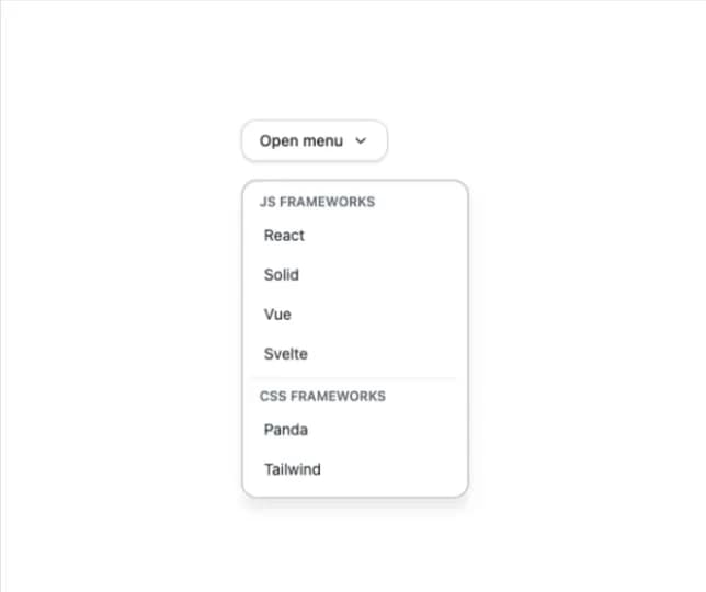 Menu preview