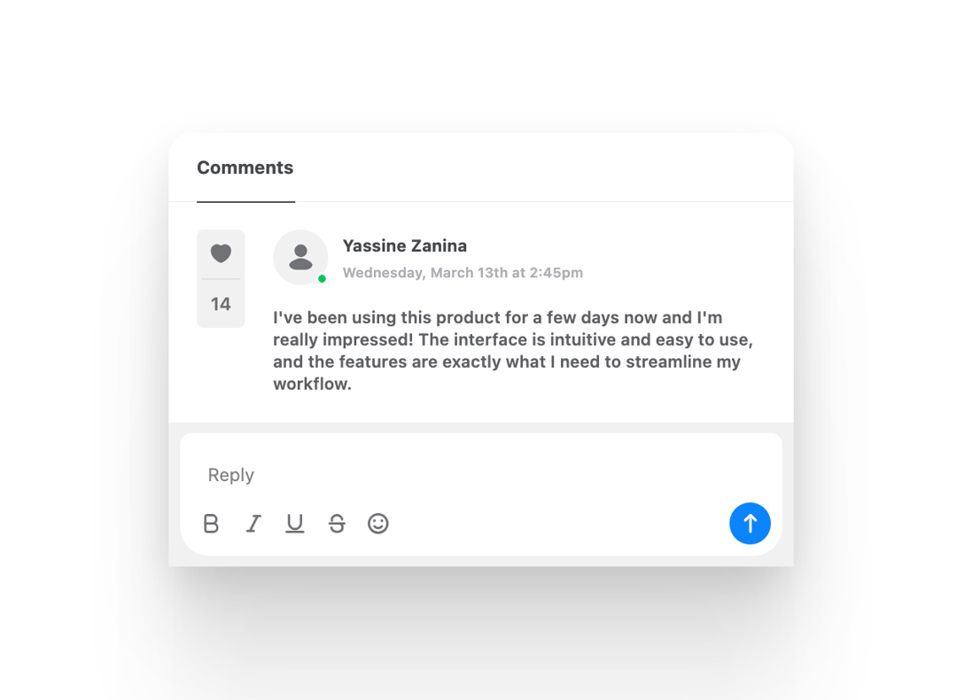 comment reply preview