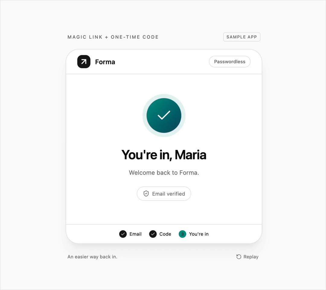 Magic Link and OTP Code Login Form preview