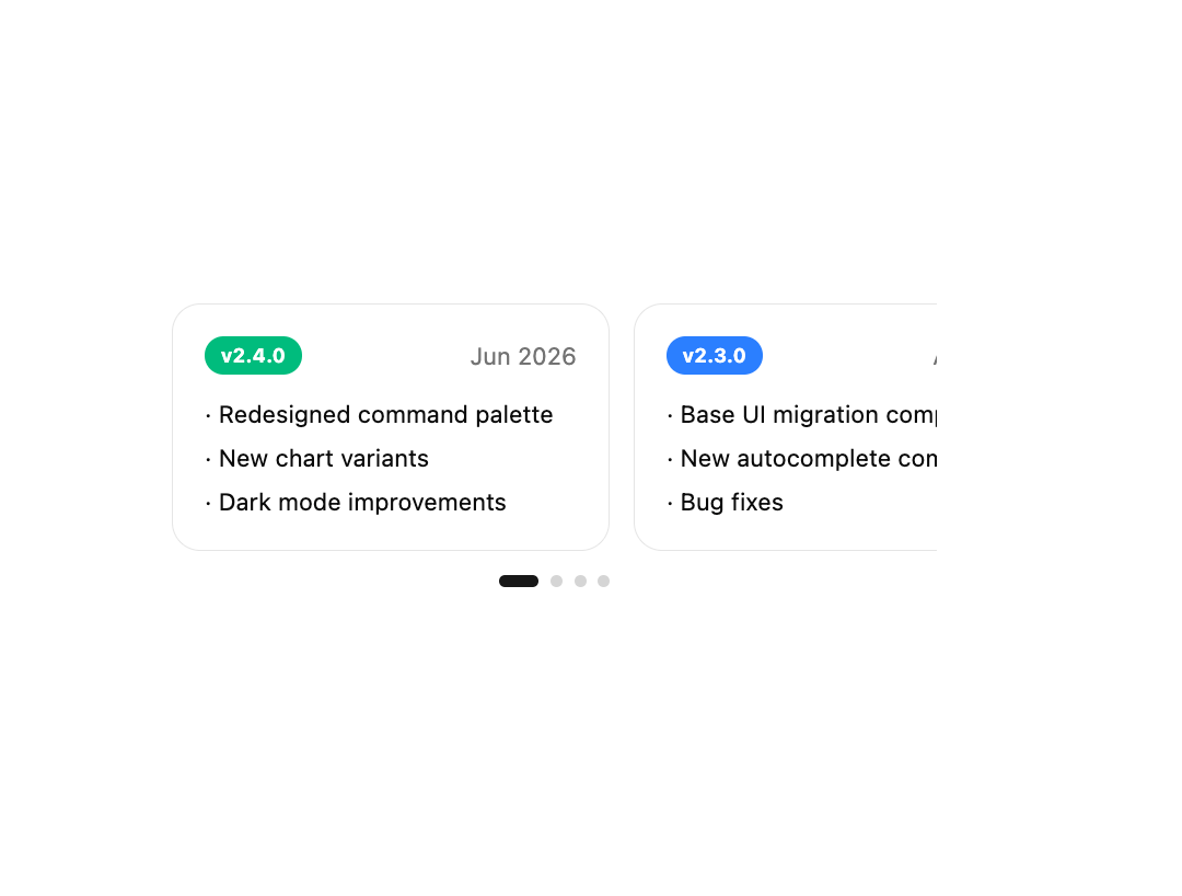 Changelog Carousel preview