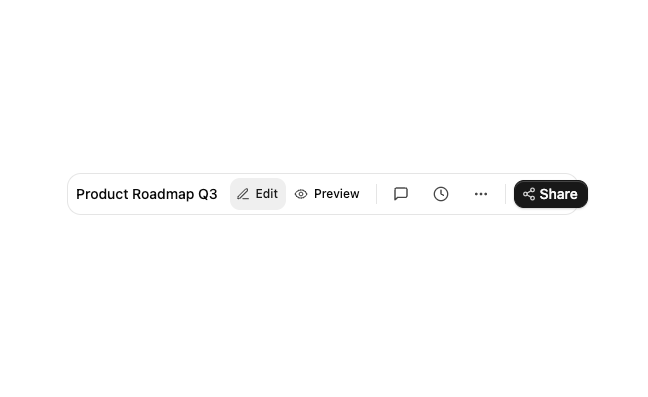 Toolbar preview