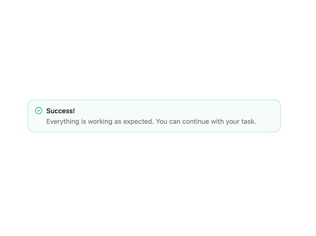 Success Alert preview