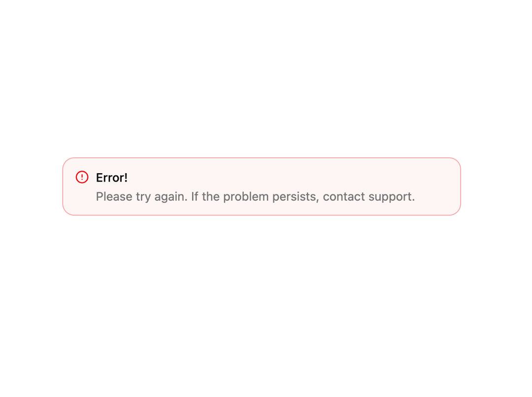 Error Alert preview