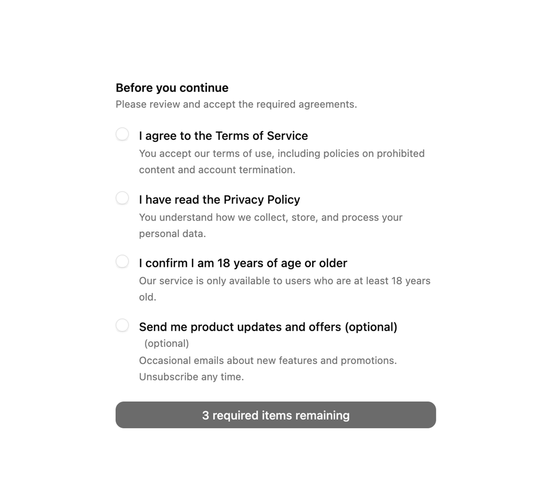Multi-Consent Registration Gate preview