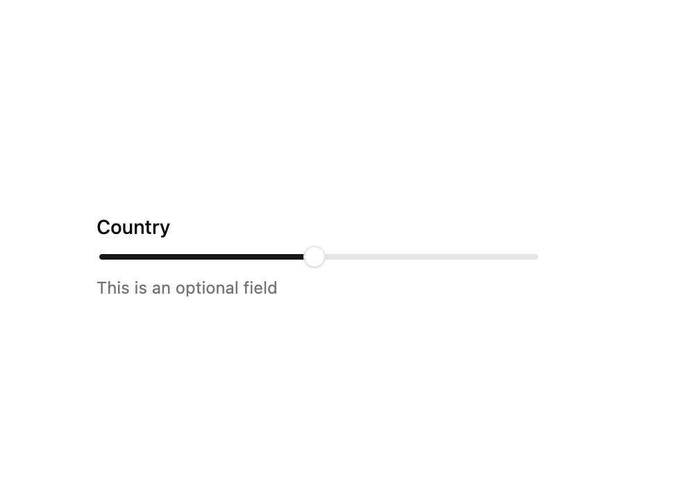 Field with Slider preview