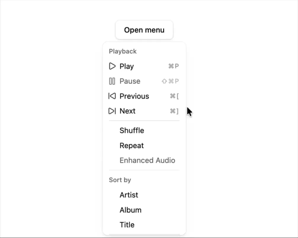 Dropdown Menu with Submenus preview