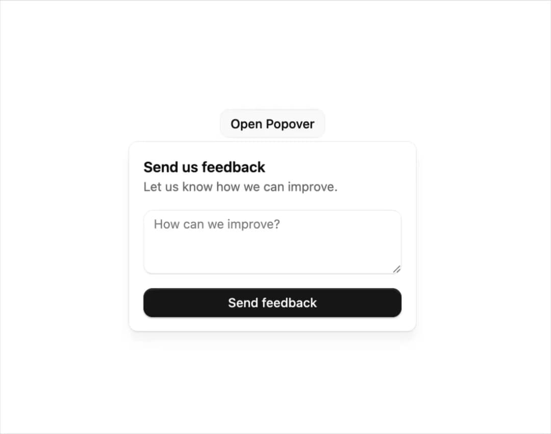 Feedback Popover preview
