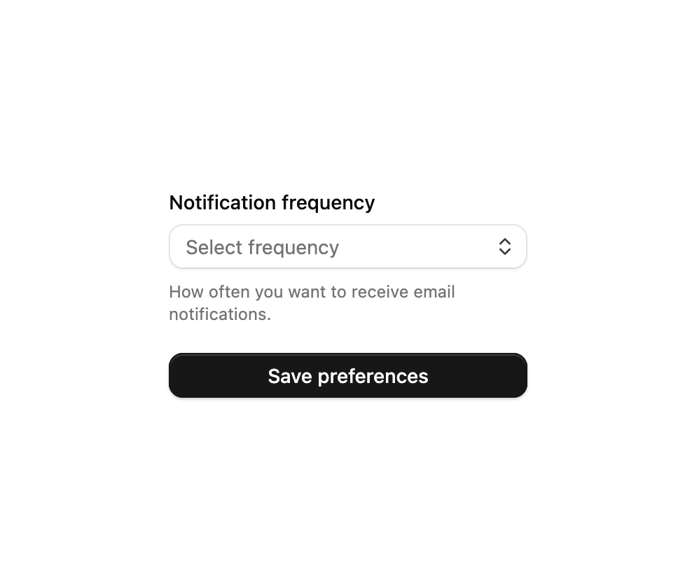 Notification Frequency Select preview