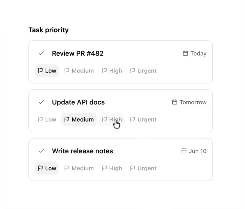 Task Priority Toggle List preview