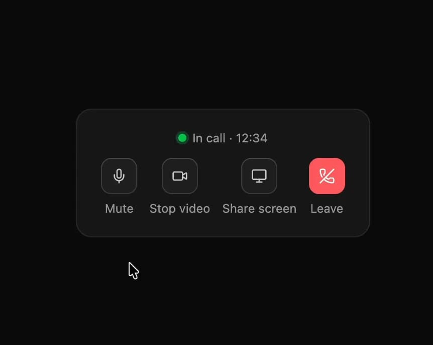 Video Call Controls Bar preview