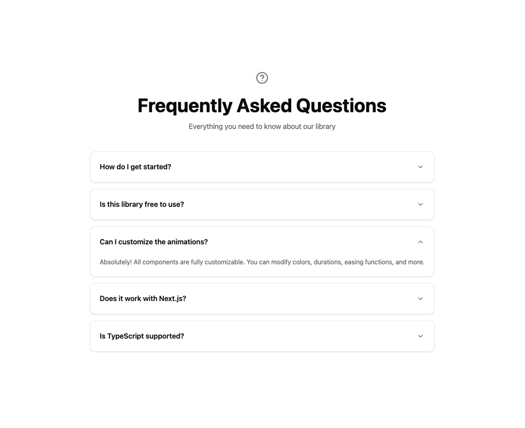 FAQ Section preview