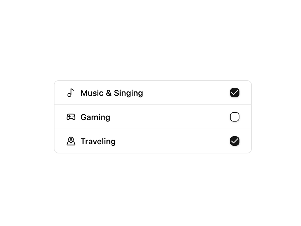 Checkbox List Group preview