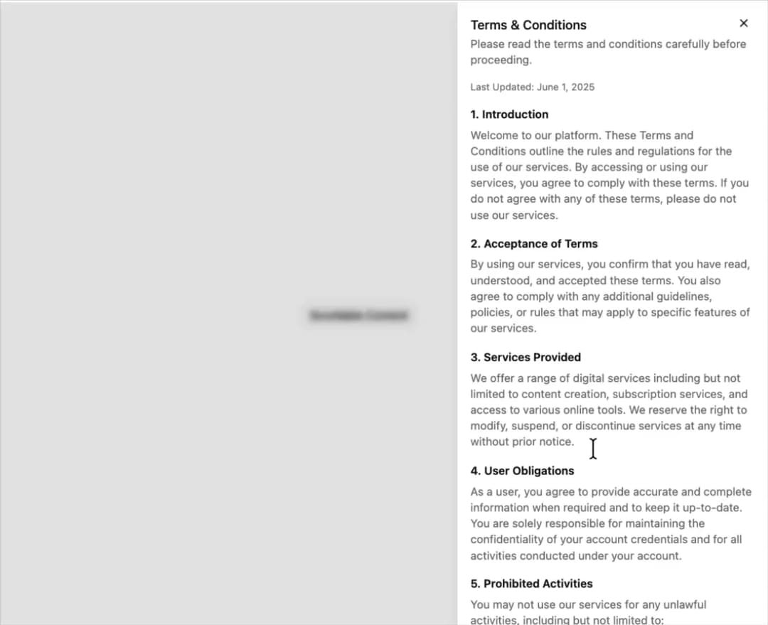 Sheet with Scrollable Content preview