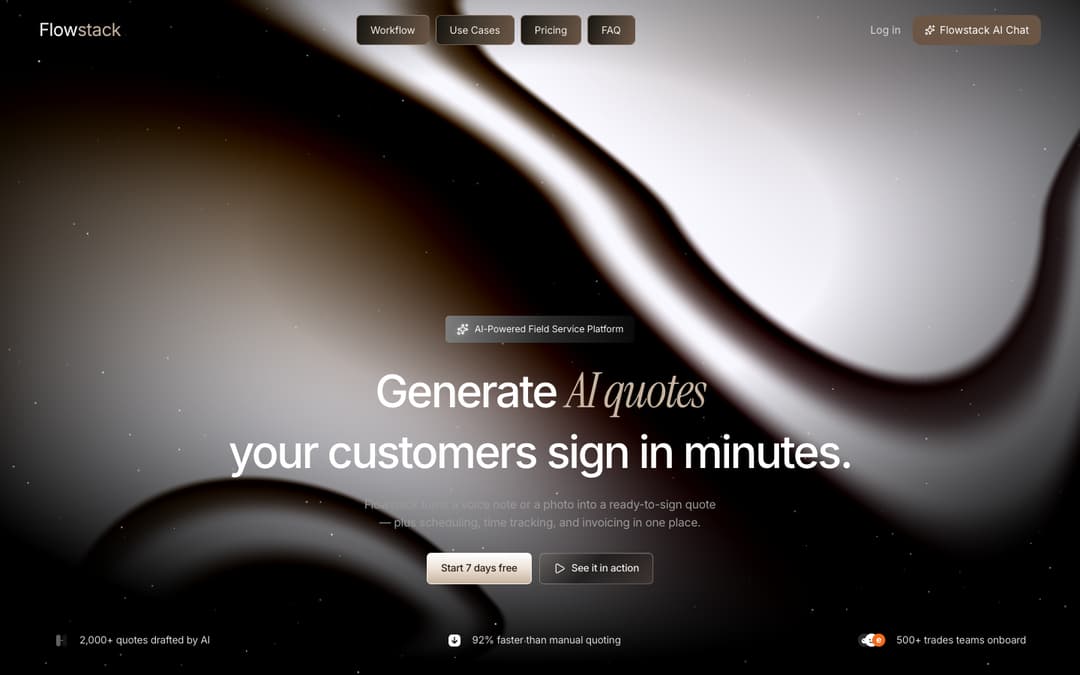 Flowstack – SaaS Landing Page Template preview