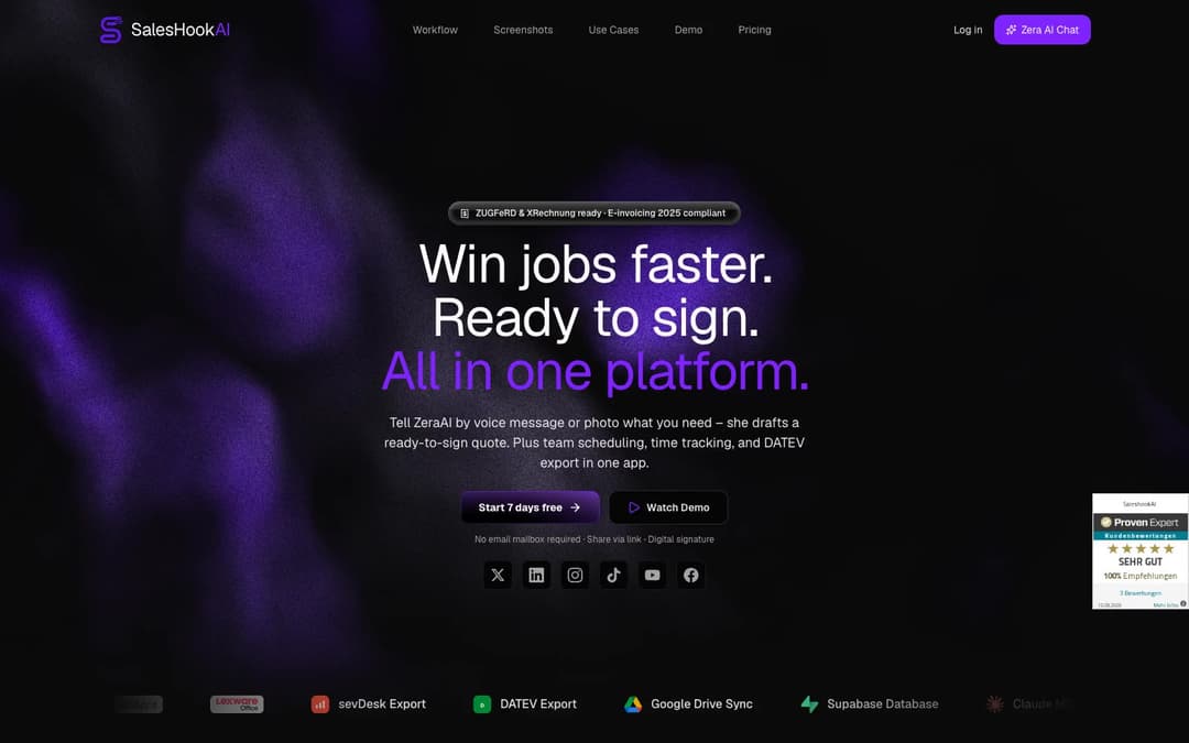 SalesHookAI Landing Page preview