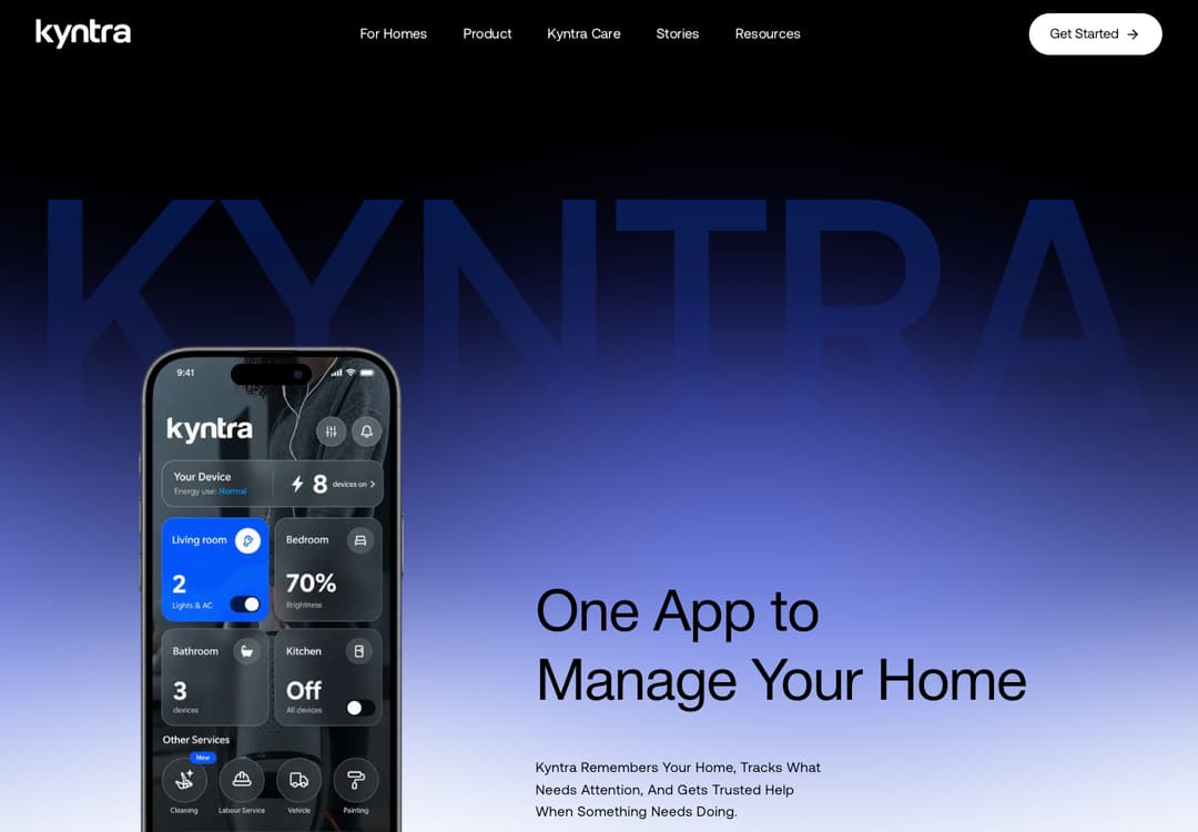 Kyntra - Home Service Booking App Landing Page preview