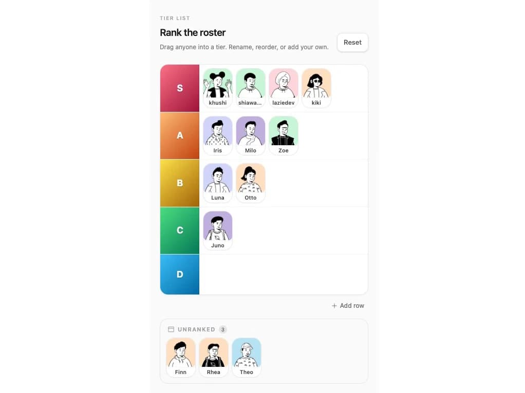 Tier List Maker preview