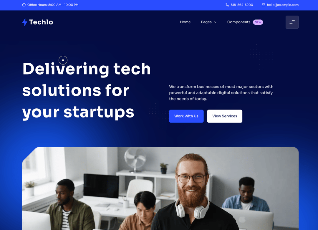 Techlo - IT Solutions & Services Astro Theme preview