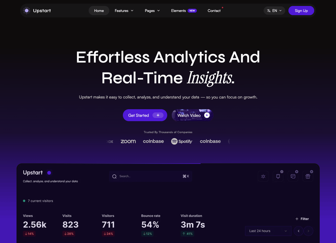 Upstart - SaaS & Startup Astro Theme preview