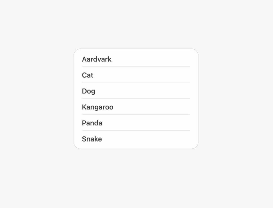 React Aria ListBox preview