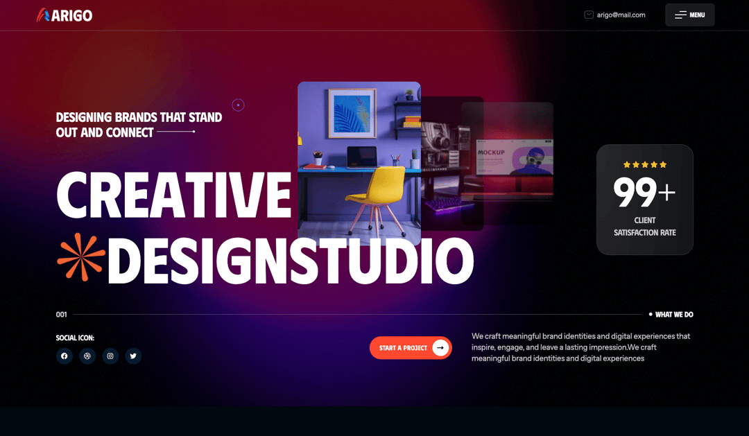 Arigo - Creative Agency & Portfolio React JS Template preview