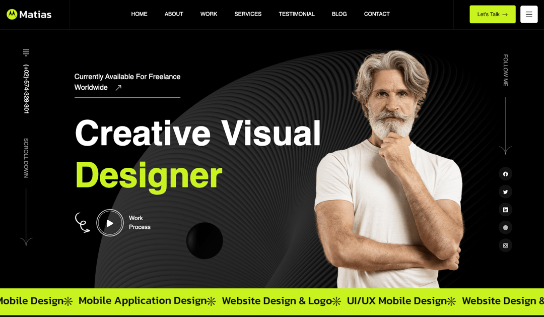 Matias - Personal Portfolio React Template preview