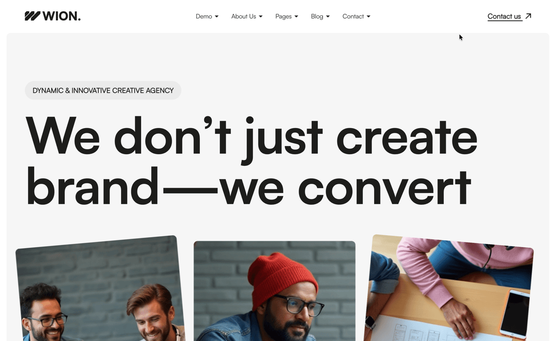 Wion - Creative Digital Agency React JS Template preview