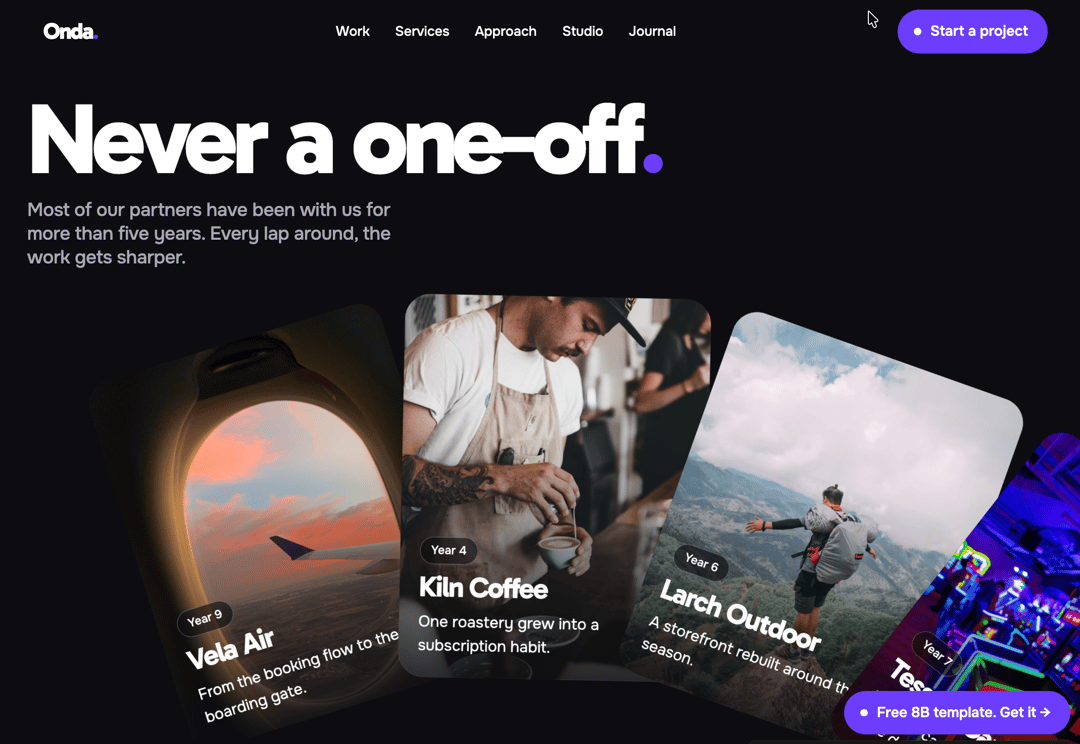 Design Studio Website Template for Claude Code: Free HTML Agency Landing Page with GSAP Scroll Animations preview