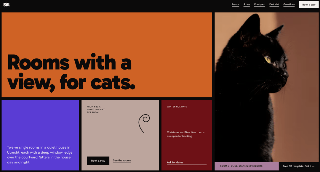 Pet Boarding Website Template for AI Coding Agents: Free HTML Cattery and Pet Hotel Site with GSAP preview