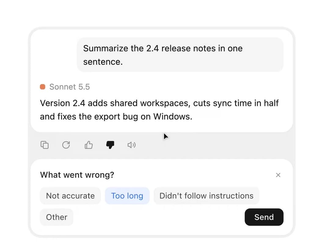 Message Actions preview