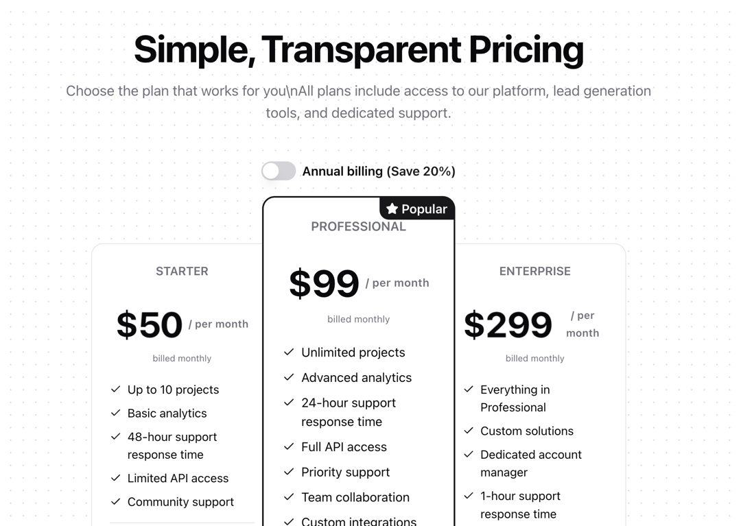Pricing preview