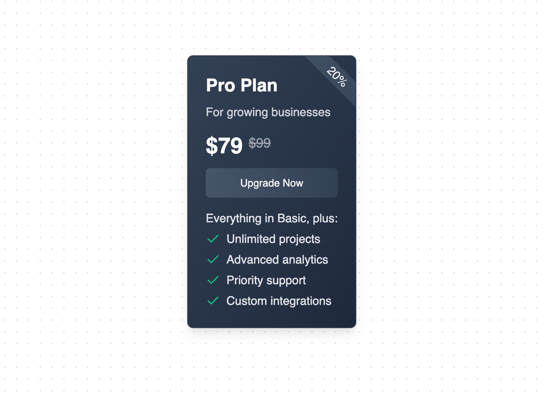 Pricing Card preview