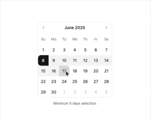 Calendar preview