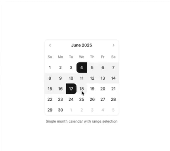 Calendar preview