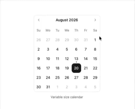 Calendar preview