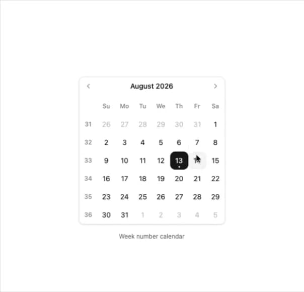 Calendar preview