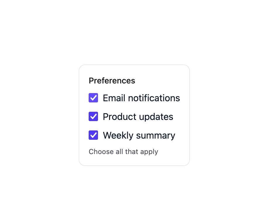 Checkbox Group preview