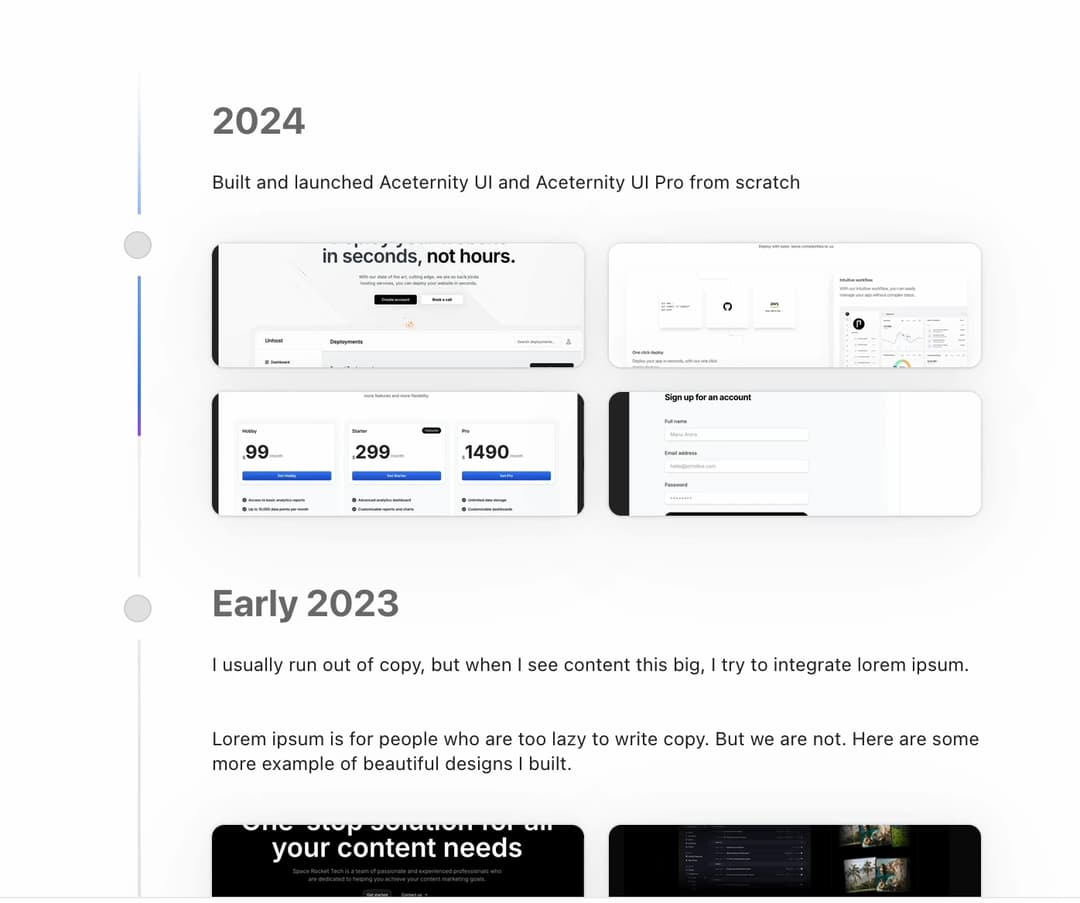 Timeline preview