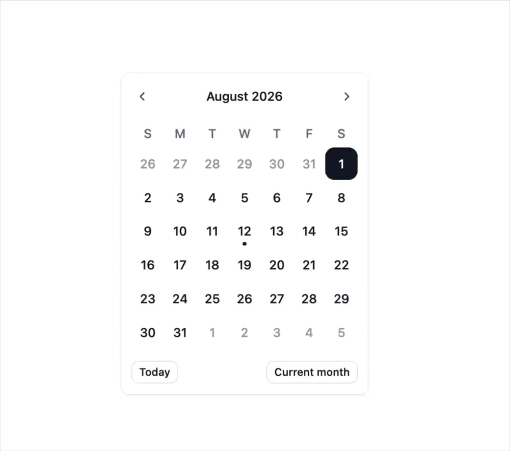 Calendar preview