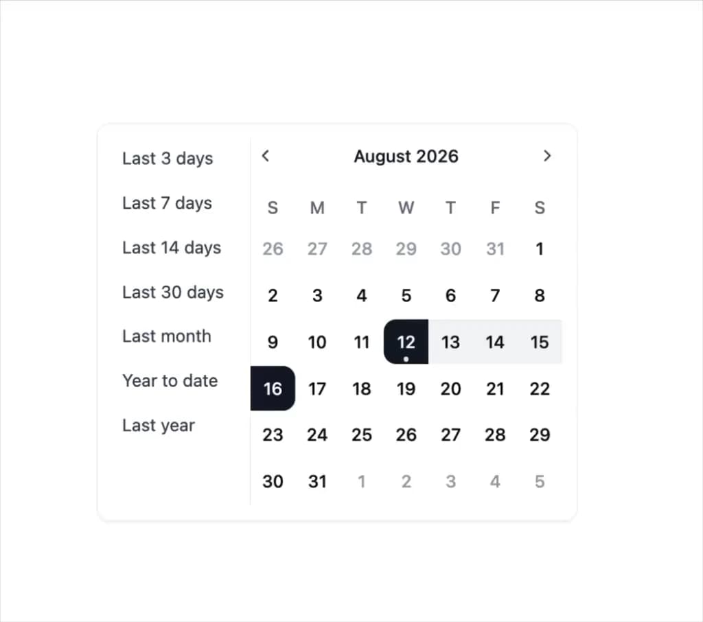 Calendar preview