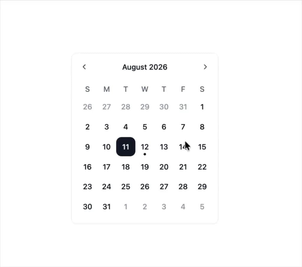 Calendar preview