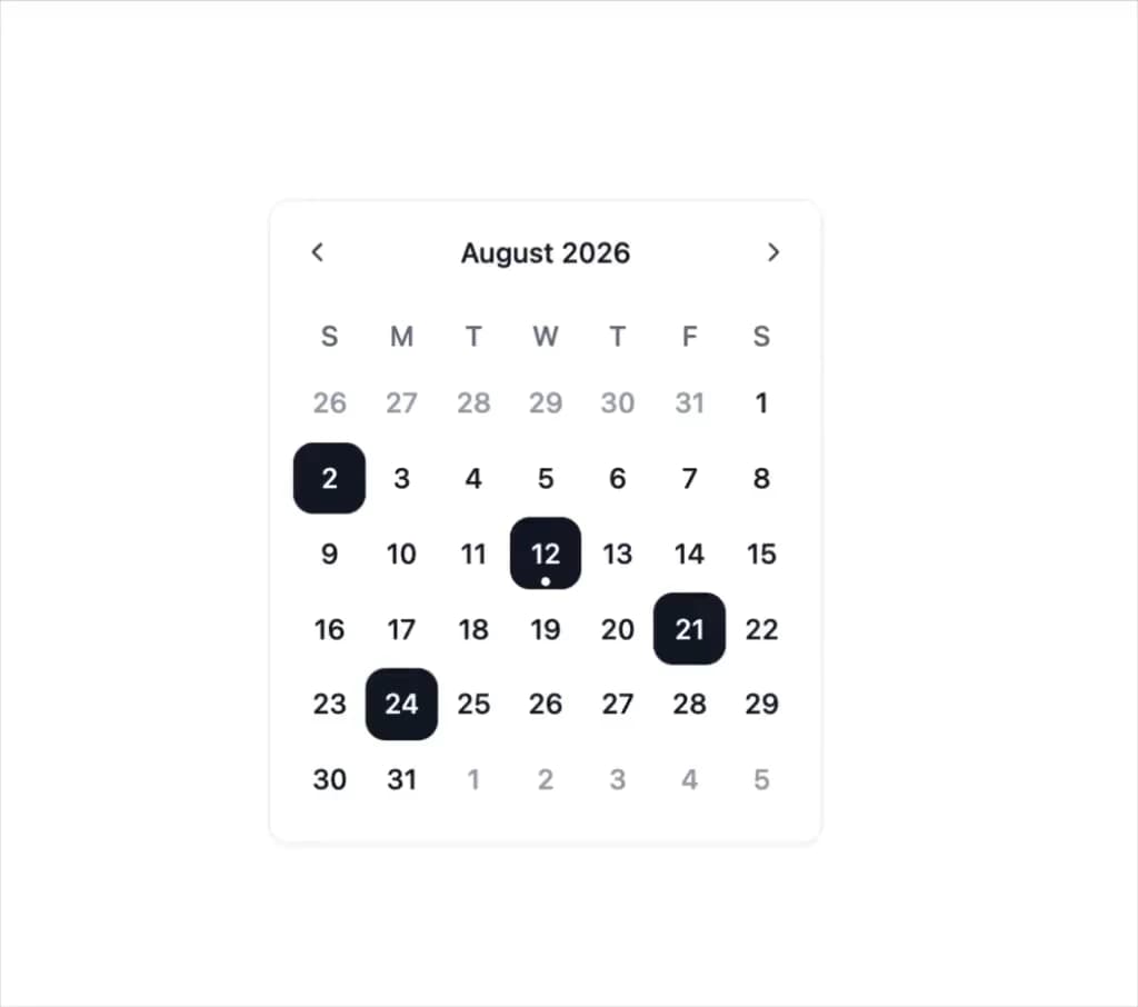 Calendar preview