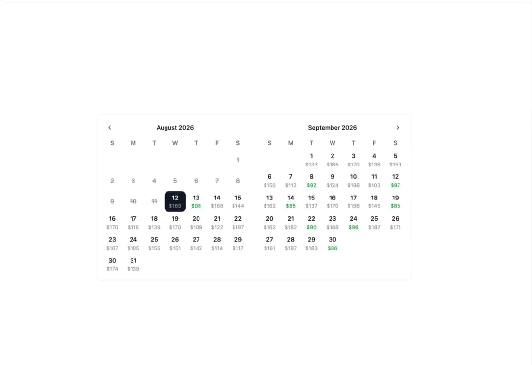 Calendar preview