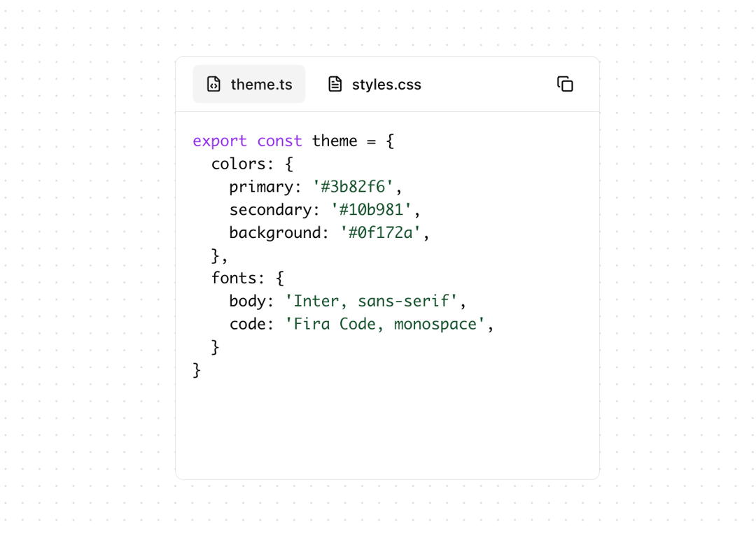 Code block preview