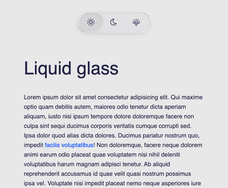 Apple Liquid glass switcher preview