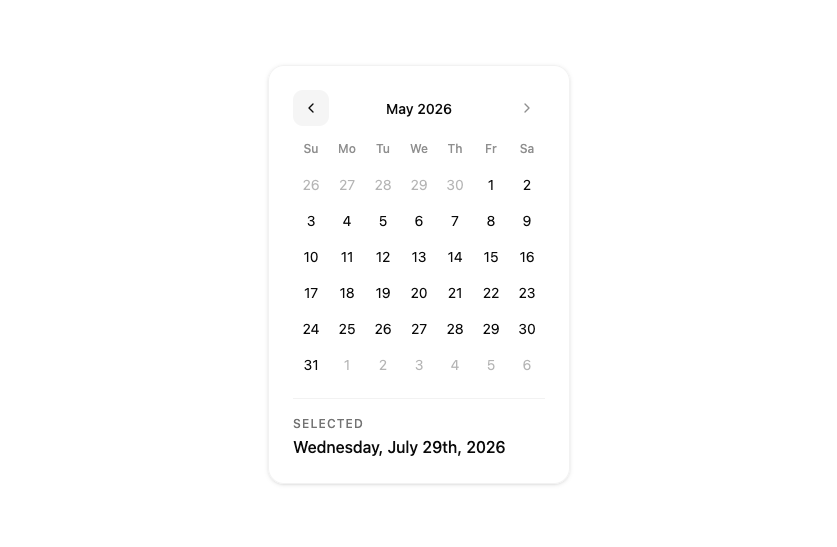 New Calendar preview