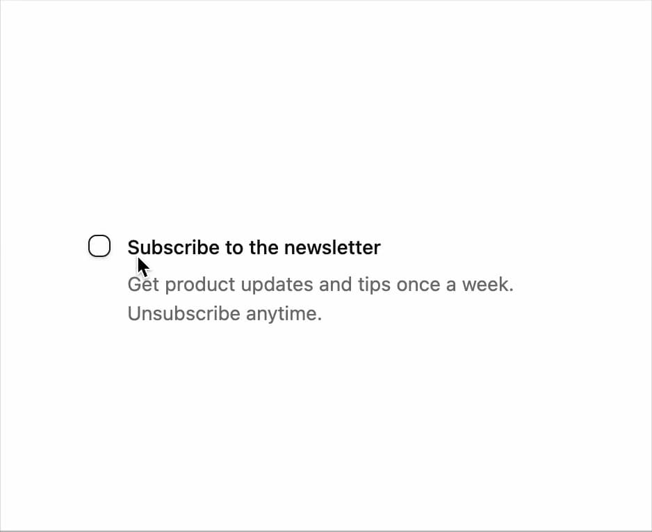 Checkbox with Description preview